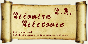Milomira Miletović vizit kartica